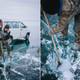 Image for article titled How Russian Photographers Set Up This Amazing Glowing Ice Picture